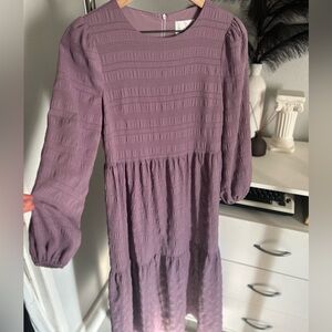 Dainty Jewells Mauve Textured Casual Dress